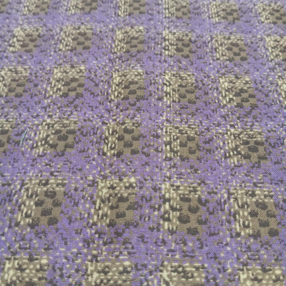 #605 100% Cotton Fabric Purple, Tan, & Black 6 Yards New Quilting, Sewing, Bags